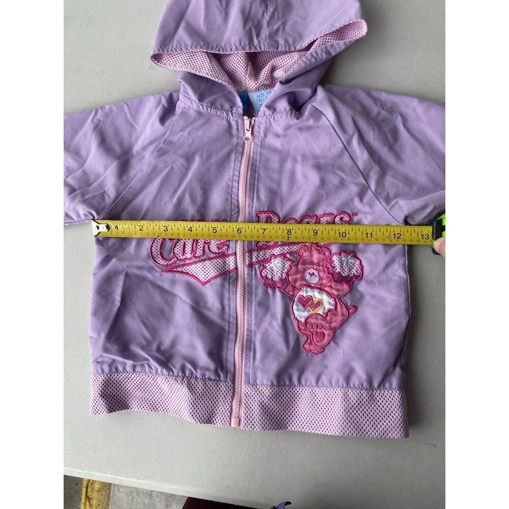 Vintage 2005 Care Bears Zipper Hoodie Jacket Size 24M Purple Mesh Lined Y2K